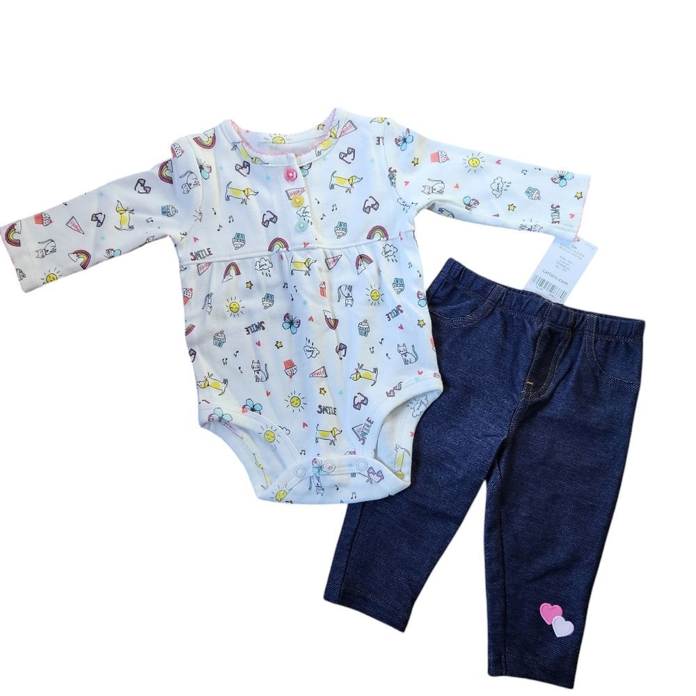 Carter's Long Sleeve Bodysuit and Pants 2-piece Set Size 3 months NWT